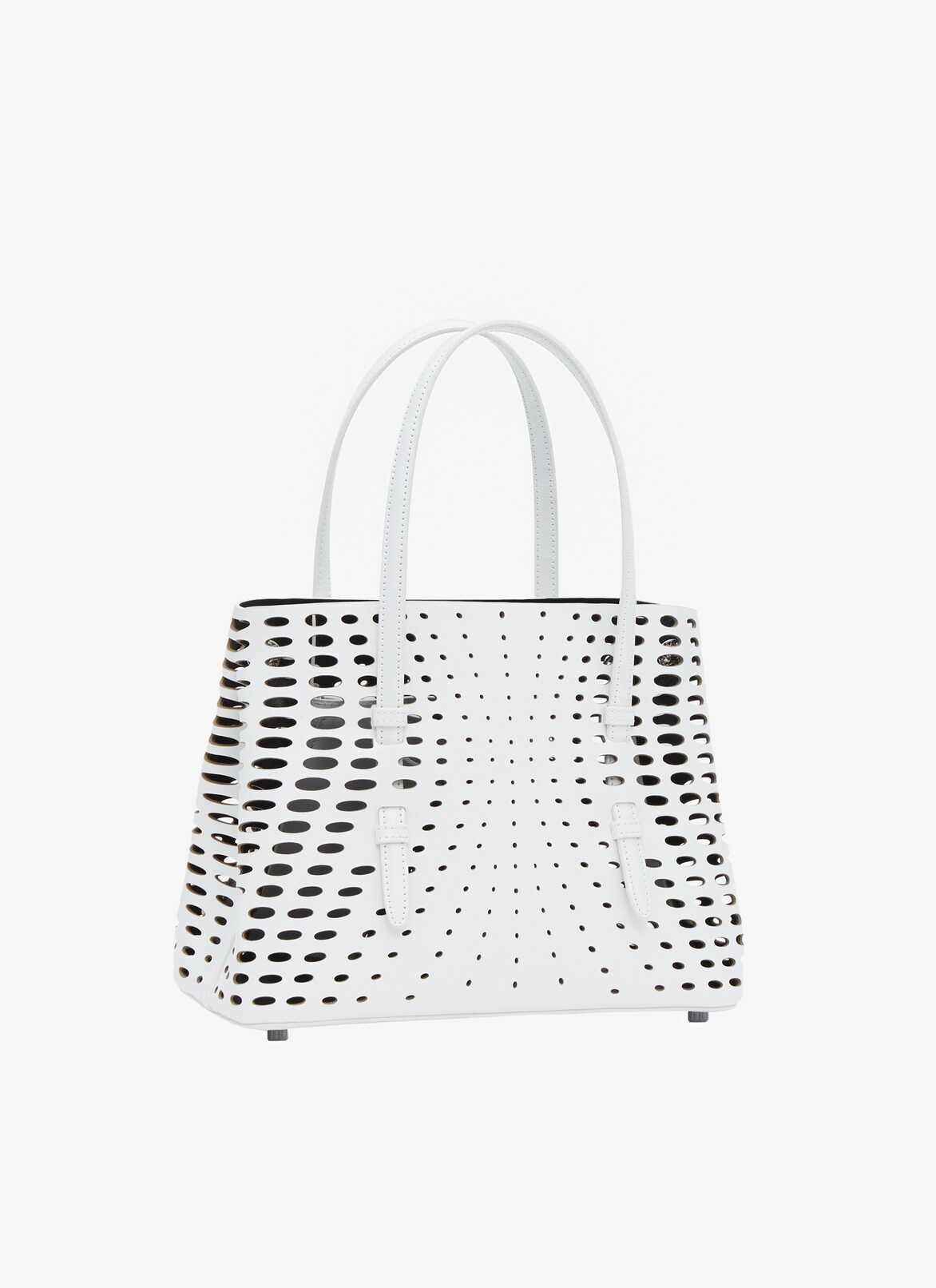 Mina 25 bag in optical perfo lux calfskin ALAÏA OPTIC WHITE MINA 25 BAG IN OPTICAL PERFO LUX CALFSKIN